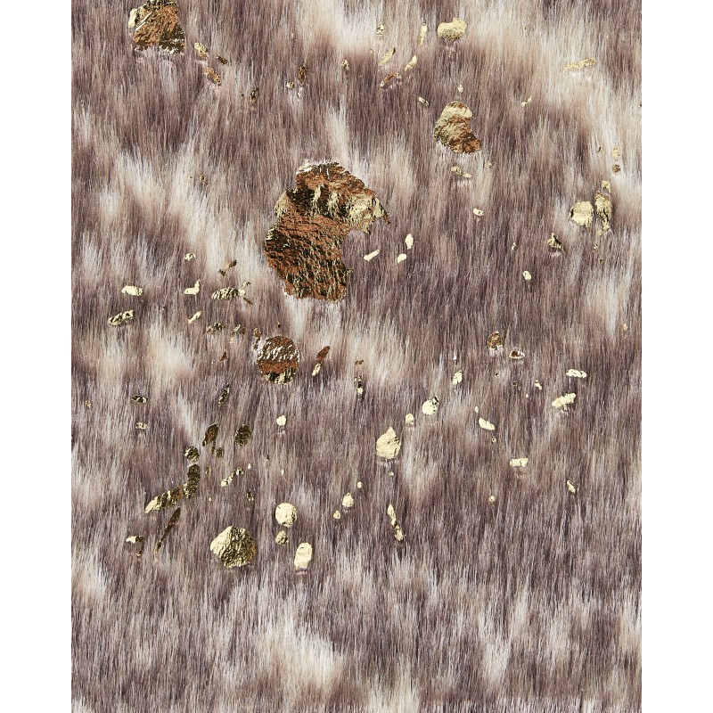 Dywan ekoskóra w łaty 150 x 200 cm beżowoszary ze złotym BOGONG Dywan ekoskóra w łaty 150 x 200 cm beżowoszary ze złotym BOGONG