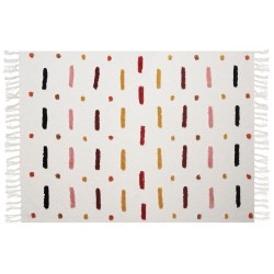 Koc ALAPPUZHA Bawełna 130 x 180 cm Biały Koc ALAPPUZHA Bawełna 130 x 180 cm Biały
