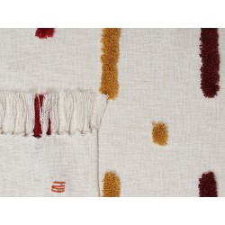 Koc ALAPPUZHA Bawełna 130 x 180 cm Biały Koc ALAPPUZHA Bawełna 130 x 180 cm Biały