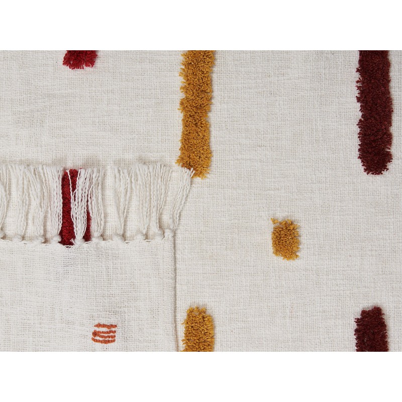 Koc ALAPPUZHA Bawełna 130 x 180 cm Biały Koc ALAPPUZHA Bawełna 130 x 180 cm Biały