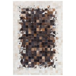 Dywan patchwork skórzany 160 x 230 cm brązowo-beżowy OKCULU Dywan patchwork skórzany 160 x 230 cm brązowo-beżowy OKCULU