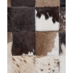 Dywan patchwork skórzany 160 x 230 cm brązowo-beżowy OKCULU Dywan patchwork skórzany 160 x 230 cm brązowo-beżowy OKCULU