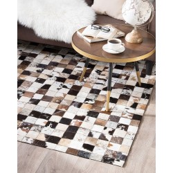Dywan patchwork skórzany 140 x 200 cm wielokolorowy CERLI Dywan patchwork skórzany 140 x 200 cm wielokolorowy CERLI