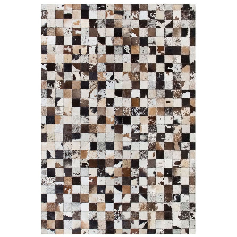 Dywan patchwork skórzany 140 x 200 cm wielokolorowy CERLI Dywan patchwork skórzany 140 x 200 cm wielokolorowy CERLI