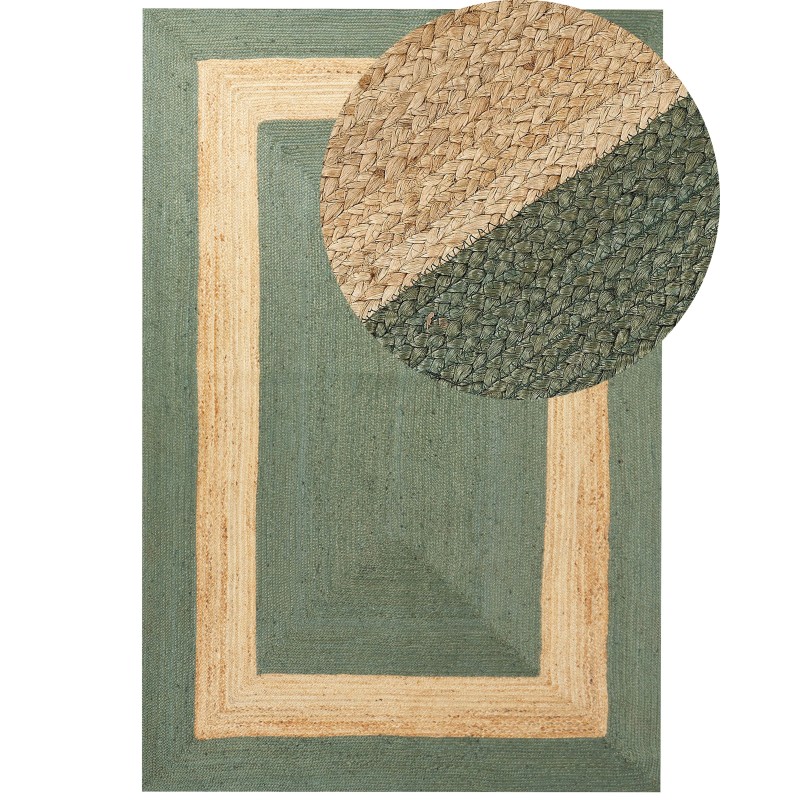 Dywan z juty 200 x 300 cm zielony KARAKUYU Dywan z juty 200 x 300 cm zielony KARAKUYU