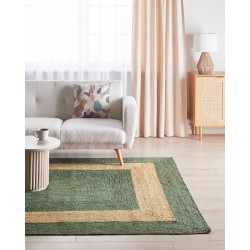 Dywan z juty 200 x 300 cm zielony KARAKUYU Dywan z juty 200 x 300 cm zielony KARAKUYU
