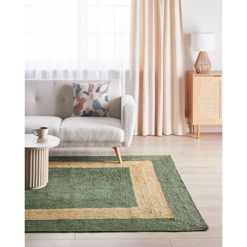 Dywan z juty 200 x 300 cm zielony KARAKUYU Dywan z juty 200 x 300 cm zielony KARAKUYU