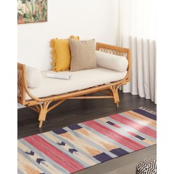 Dywan bawełniany kilim 80 x 300 cm wielokolorowy GANDZAK Dywan bawełniany kilim 80 x 300 cm wielokolorowy GANDZAK