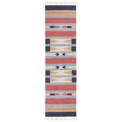 Dywan bawełniany kilim 80 x 300 cm wielokolorowy GANDZAK Dywan bawełniany kilim 80 x 300 cm wielokolorowy GANDZAK