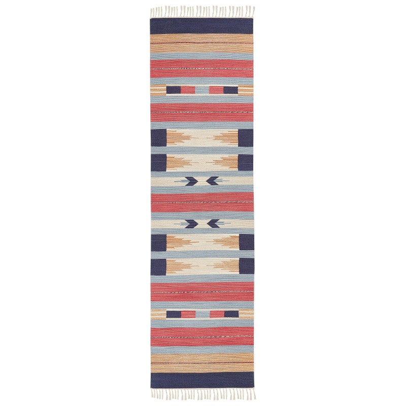 Dywan bawełniany kilim 80 x 300 cm wielokolorowy GANDZAK Dywan bawełniany kilim 80 x 300 cm wielokolorowy GANDZAK
