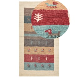 Dywan wełniany gabbeh 80 x 150 cm wielokolorowy SARILAR Dywan wełniany gabbeh 80 x 150 cm wielokolorowy SARILAR