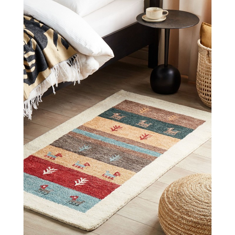 Dywan wełniany gabbeh 80 x 150 cm wielokolorowy SARILAR Dywan wełniany gabbeh 80 x 150 cm wielokolorowy SARILAR