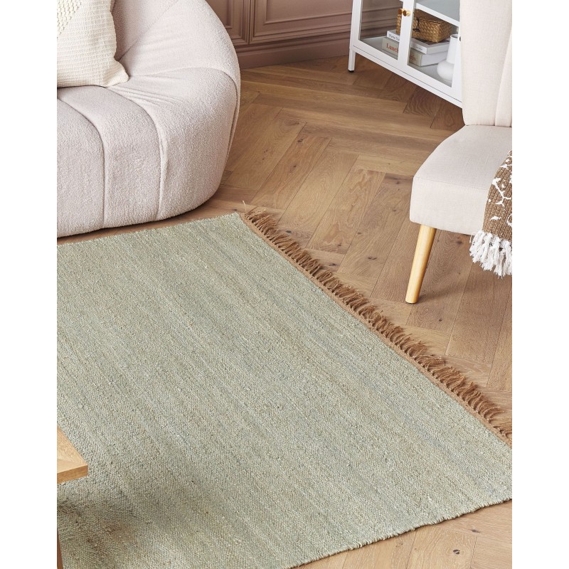 Dywan z juty 160 x 230 cm zielony LUNIA Dywan z juty 160 x 230 cm zielony LUNIA