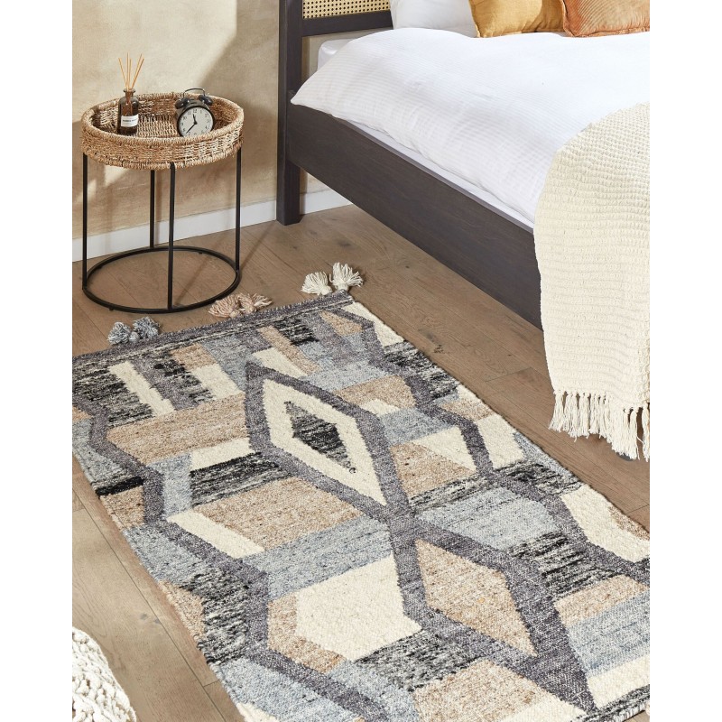 Dywan wełniany kilim 80 x 150 cm wielokolorowy AYGEZARD Dywan wełniany kilim 80 x 150 cm wielokolorowy AYGEZARD