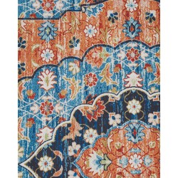 Dywan 80 x 300 cm niebieski z pomarańczowym MIDALAM Dywan 80 x 300 cm niebieski z pomarańczowym MIDALAM