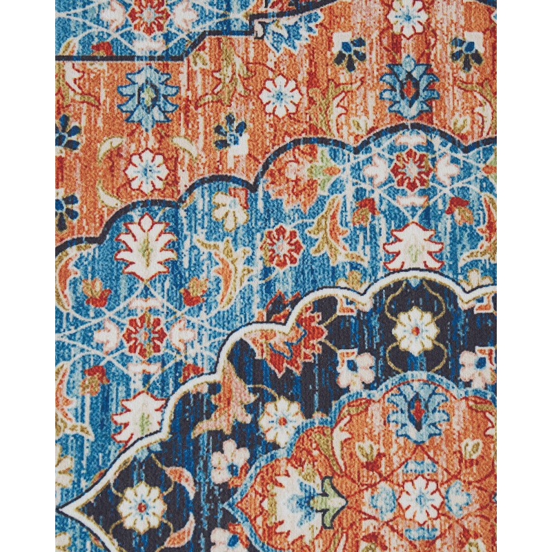 Dywan 80 x 300 cm niebieski z pomarańczowym MIDALAM Dywan 80 x 300 cm niebieski z pomarańczowym MIDALAM