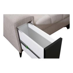 Esquina Venna I mini con función de cama y puerto USB en tela de terciopelo, Avra 11 Esquina Venna I mini con función de cama y puerto USB en tela de terciopelo, Avra 11