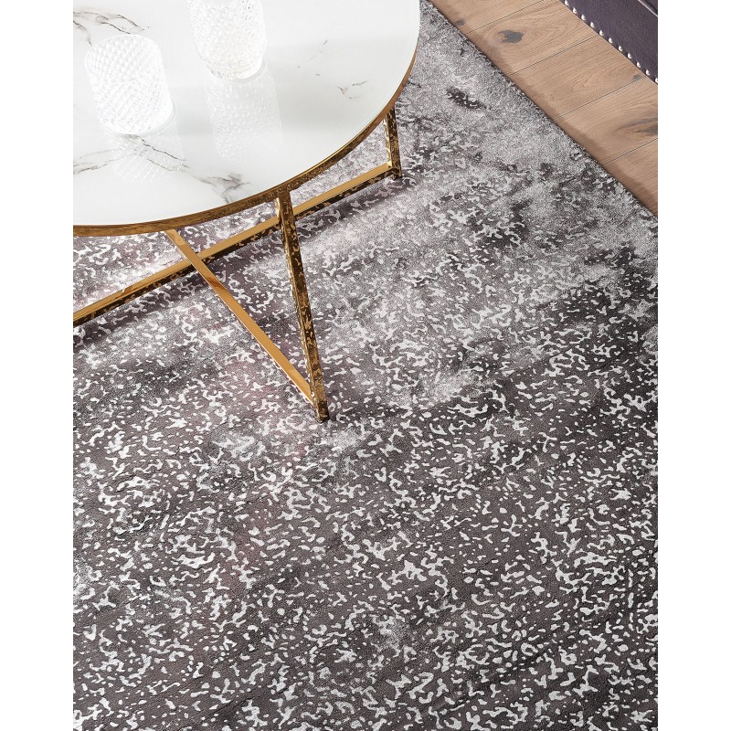 Dywan z wiskozy 160 x 230 cm szaro-srebrny ESEL Dywan z wiskozy 160 x 230 cm szaro-srebrny ESEL