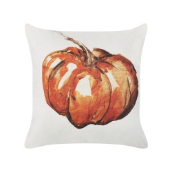 Poduszka dekoracyjna CURBITA Welur 45 x 45 cm Beżowy Wzór roślinny