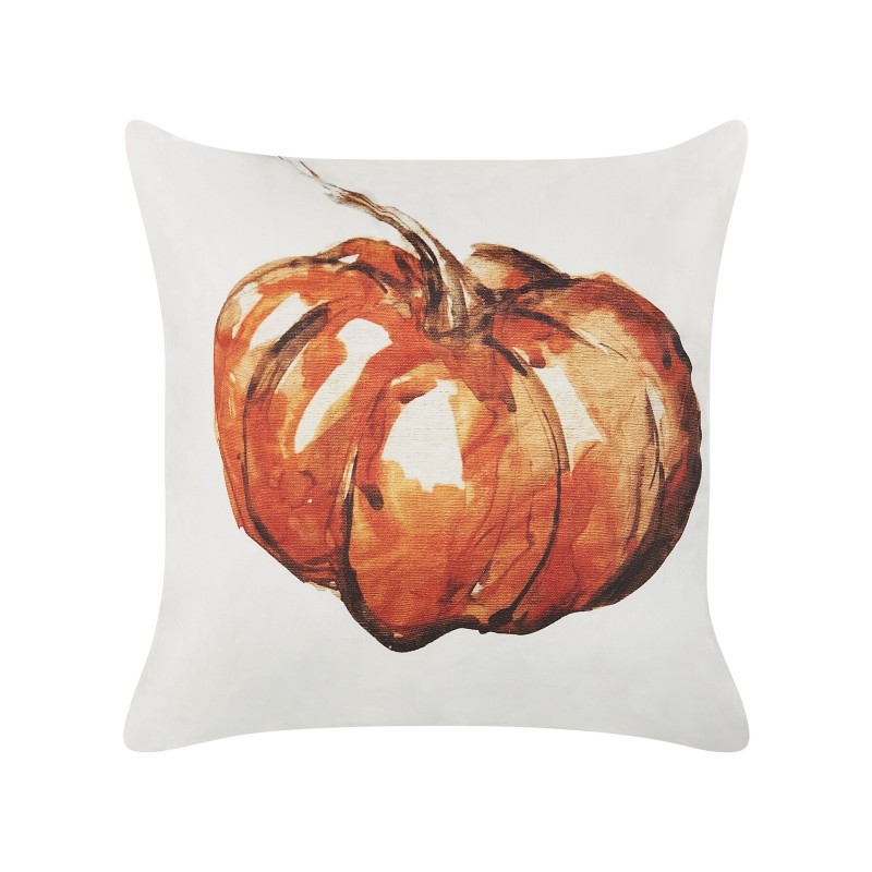Poduszka dekoracyjna CURBITA Welur 45 x 45 cm Beżowy Wzór roślinny Poduszka dekoracyjna CURBITA Welur 45 x 45 cm Beżowy Wzór roślinny
