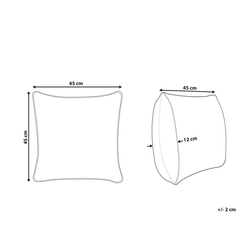 Poduszka dekoracyjna CURBITA Welur 45 x 45 cm Beżowy Wzór roślinny Poduszka dekoracyjna CURBITA Welur 45 x 45 cm Beżowy Wzór roślinny
