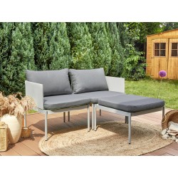 Zestaw ogrodowy ze stolikiem dla 2 osób TERRACINA Metal Jasnoszary Zestaw ogrodowy ze stolikiem dla 2 osób TERRACINA Metal Jasnoszary