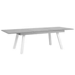 Stół ogrodowy rozkładany PERETA 175/255 cm 100 cm Metal Jasnoszary