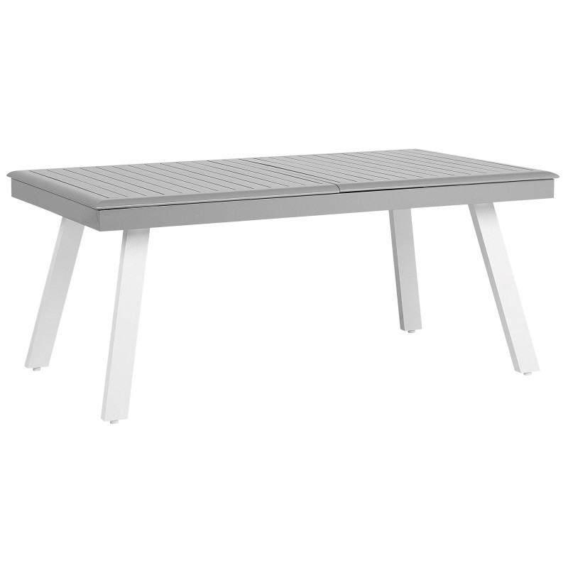 Stół ogrodowy rozkładany PERETA 175/255 cm 100 cm Metal Jasnoszary Stół ogrodowy rozkładany PERETA 175/255 cm 100 cm Metal Jasnoszary