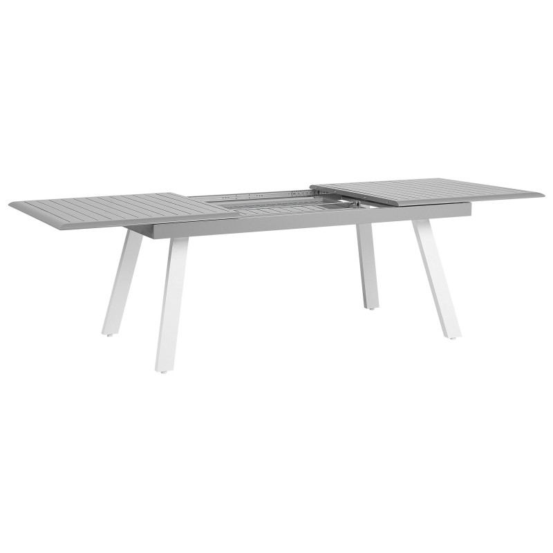 Stół ogrodowy rozkładany PERETA 175/255 cm 100 cm Metal Jasnoszary Stół ogrodowy rozkładany PERETA 175/255 cm 100 cm Metal Jasnoszary