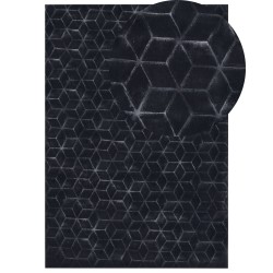 Dywan sztuczne futro królika 160 x 230 cm czarny THATTA Dywan sztuczne futro królika 160 x 230 cm czarny THATTA