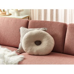Zestaw 2 poduszek dekoracyjnych HESPERIS Boucle Beżowy Jednolity Zestaw 2 poduszek dekoracyjnych HESPERIS Boucle Beżowy Jednolity