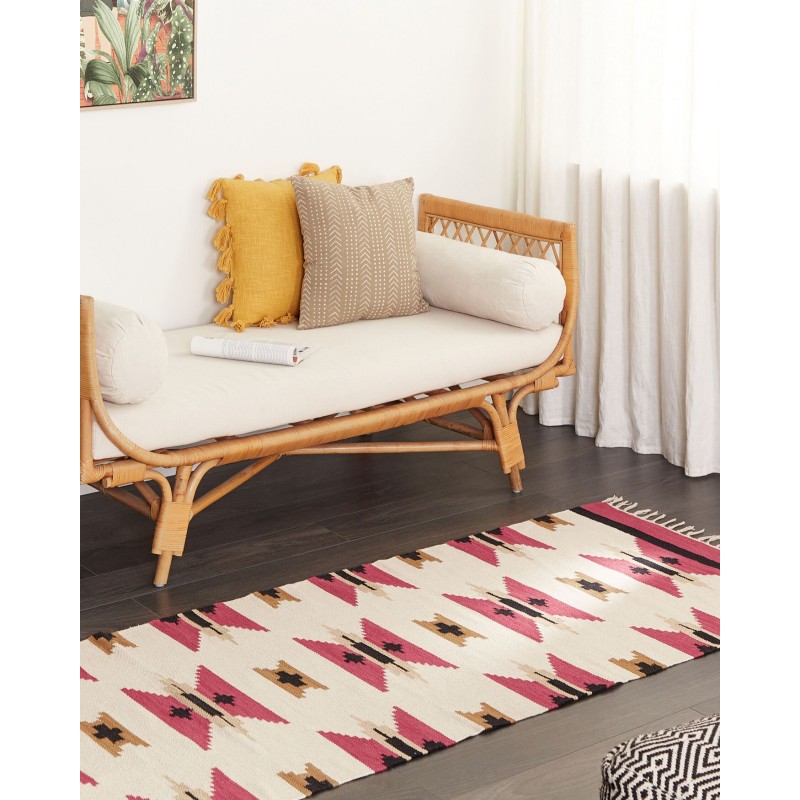 Dywan bawełniany kilim 80 x 300 cm wielokolorowy GARNI Dywan bawełniany kilim 80 x 300 cm wielokolorowy GARNI