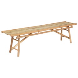 Zestaw 2 ławek ogrodowych TINDARI 180 cm Drewno bambusowe Jasnobrązowy Zestaw 2 ławek ogrodowych TINDARI 180 cm Drewno bambusowe Jasnobrązowy
