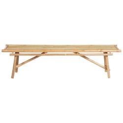 Zestaw 2 ławek ogrodowych TINDARI 180 cm Drewno bambusowe Jasnobrązowy Zestaw 2 ławek ogrodowych TINDARI 180 cm Drewno bambusowe Jasnobrązowy