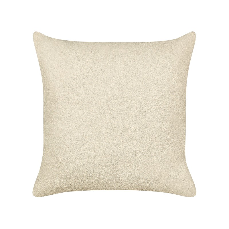 Zestaw 2 poduszek dekoracyjnych LEUZEA Boucle 60 x 60 cm Beżowy Jednolity Zestaw 2 poduszek dekoracyjnych LEUZEA Boucle 60 x 60 cm Beżowy Jednolity
