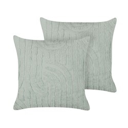Zestaw 2 poduszek dekoracyjnych TELLIMA Bawełna 45 x 45 cm Miętowy Wzór geometryczny