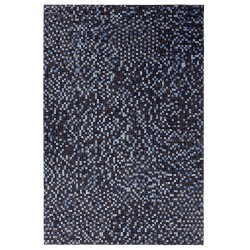 Dywan skórzany 140 x 200 cm brązowo-niebieski IKISU Dywan skórzany 140 x 200 cm brązowo-niebieski IKISU
