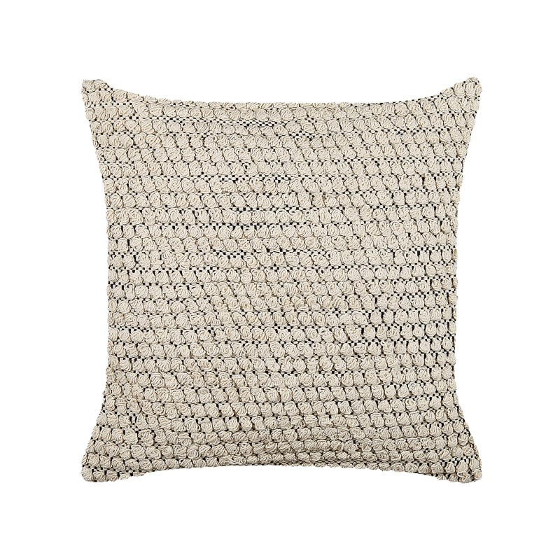 Zestaw 2 poduszek dekoracyjnych HOWEA Bawełna 45 x 45 cm Beżowy Wzór geometryczny Zestaw 2 poduszek dekoracyjnych HOWEA Bawełna 45 x 45 cm Beżowy Wzór geometryczny
