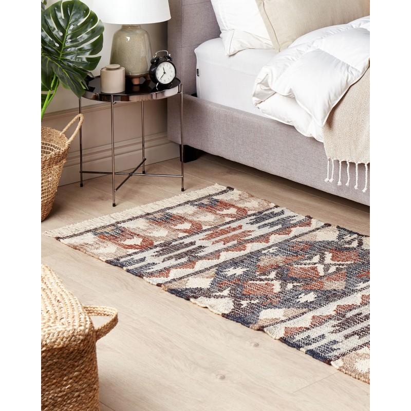 Dywan z juty 80 x 150 cm wielokolorowy KALFA Dywan z juty 80 x 150 cm wielokolorowy KALFA
