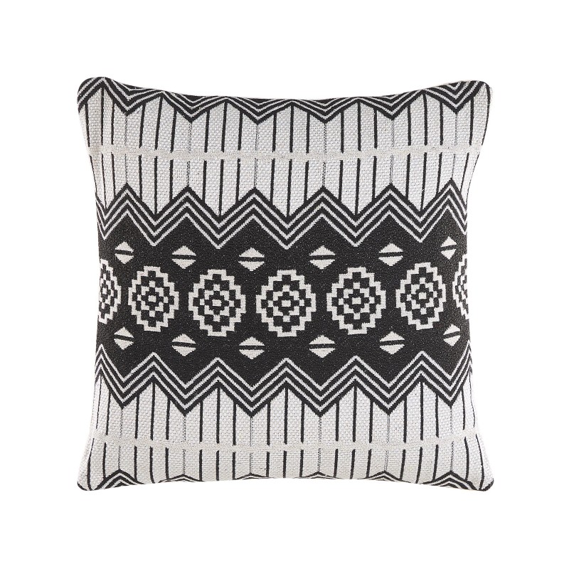 Zestaw 2 poduszek dekoracyjnych CARDAK Bawełna 45 x 45 cm Czarny/ biały Wzór geometryczny Zestaw 2 poduszek dekoracyjnych CARDAK Bawełna 45 x 45 cm Czarny/ biały Wzór geometryczny
