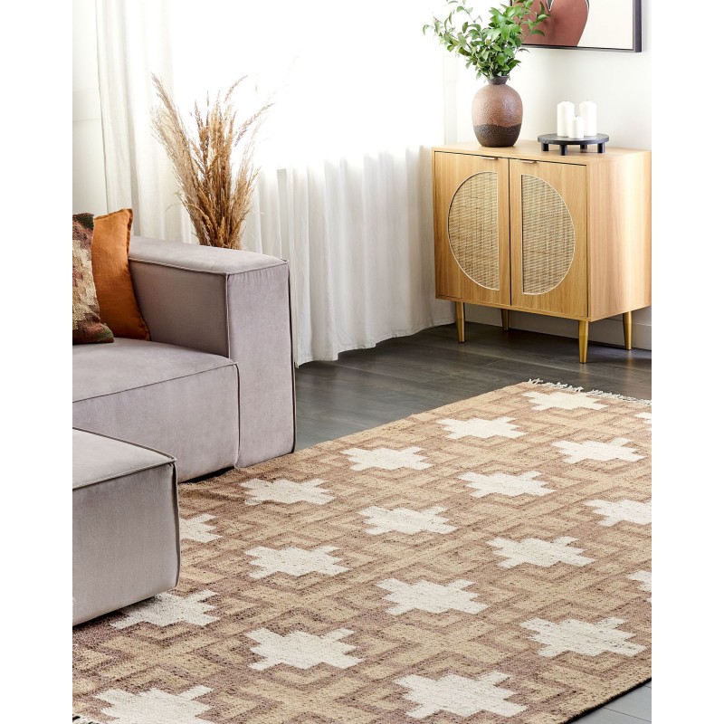Dywan z juty 200 x 300 cm beżowy KONURTAY Dywan z juty 200 x 300 cm beżowy KONURTAY