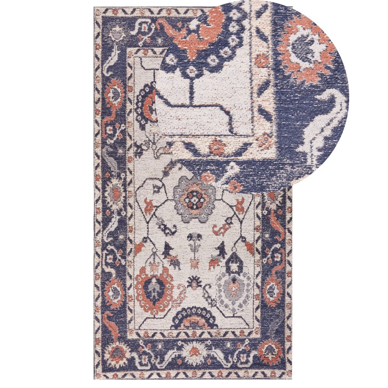Dywan bawełniany 80 x 150 cm wielokolorowy KABTA Dywan bawełniany 80 x 150 cm wielokolorowy KABTA