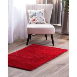 Dywan shaggy 80 x 150 cm czerwony DEMRE Dywan shaggy 80 x 150 cm czerwony DEMRE