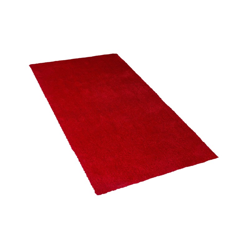 Dywan shaggy 80 x 150 cm czerwony DEMRE Dywan shaggy 80 x 150 cm czerwony DEMRE