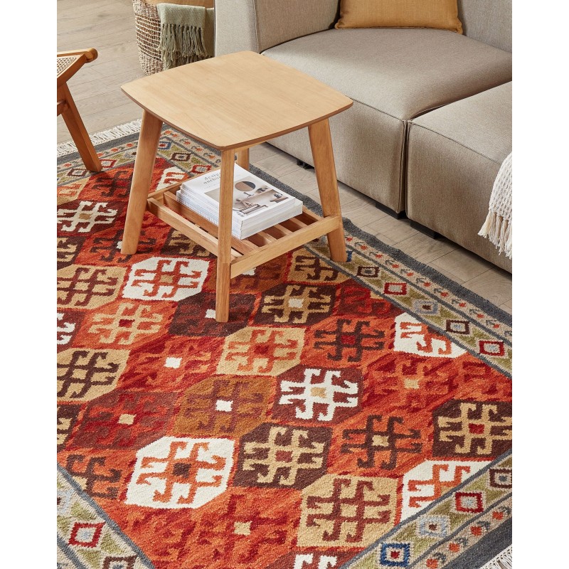 Dywan wełniany kilim140 x 200 cm wielokolorowy URTSADZOR Dywan wełniany kilim140 x 200 cm wielokolorowy URTSADZOR