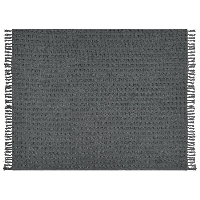 Narzuta na łóżko BERE Bawełna 150 x 200 cm Ciemnoszary Narzuta na łóżko BERE Bawełna 150 x 200 cm Ciemnoszary
