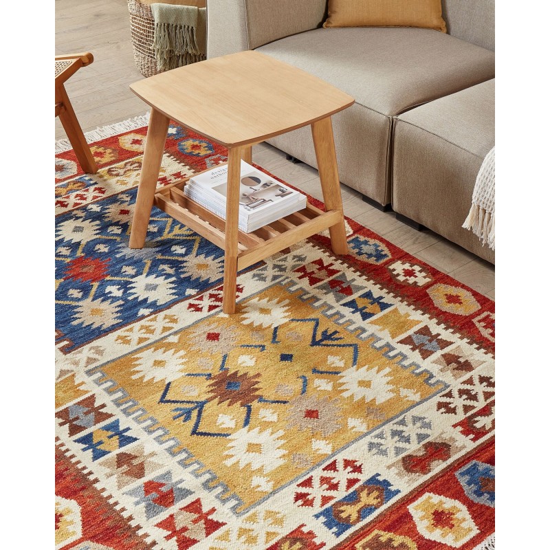 Dywan wełniany kilim 140 x 200 cm wielokolorowy VOSKEHAT Dywan wełniany kilim 140 x 200 cm wielokolorowy VOSKEHAT