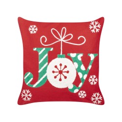 Zestaw 2 poduszek dekoracyjnych GINGERBREAD Bawełna 45 x 45 cm Czerwony Wzór świąteczny Zestaw 2 poduszek dekoracyjnych GINGERBREAD Bawełna 45 x 45 cm Czerwony Wzór świąteczny