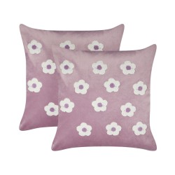2 welurowe poduszki dekoracyjne haftowane w kwiaty 45 x 45 cm fioletowe ECHINACEA 2 welurowe poduszki dekoracyjne haftowane w kwiaty 45 x 45 cm fioletowe ECHINACEA