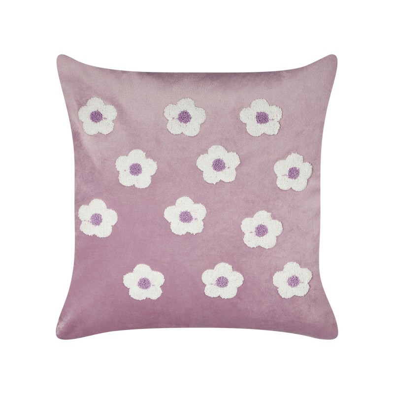 2 welurowe poduszki dekoracyjne haftowane w kwiaty 45 x 45 cm fioletowe ECHINACEA 2 welurowe poduszki dekoracyjne haftowane w kwiaty 45 x 45 cm fioletowe ECHINACEA